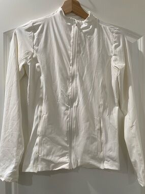 Women’s White Varsity Zip Jacket - Contemporary Everyday Layer